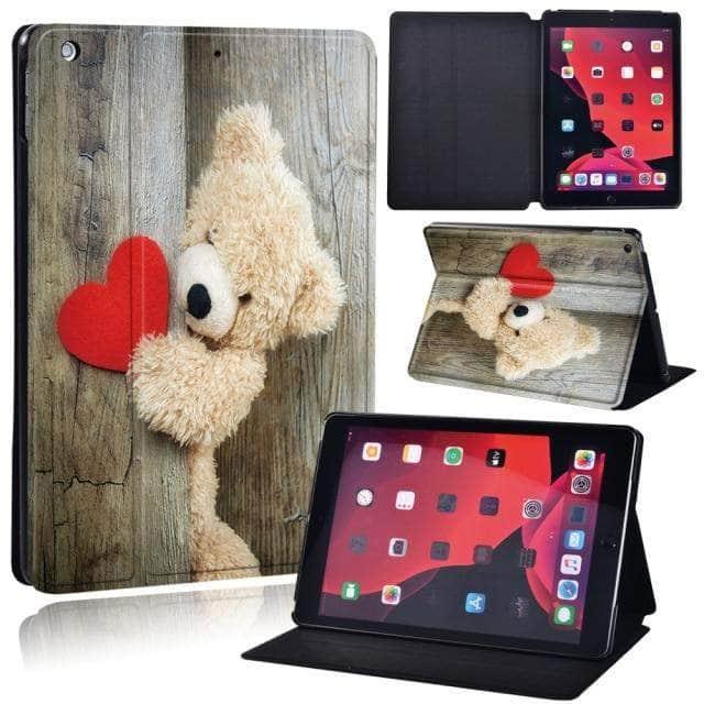 CaseBuddy Australia Casebuddy 5.teddy bear / iPad 2021 9th 10.2 iPad (2021) 9th Generation 10.2 Wood Grain Pattern Case