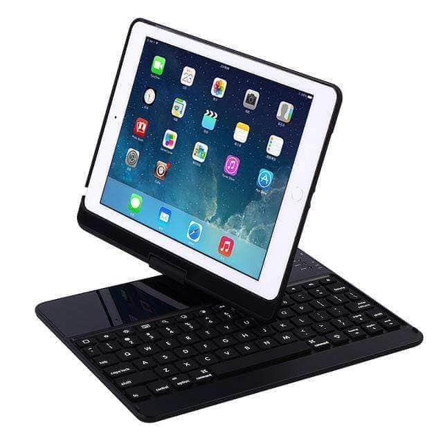 CaseBuddy Casebuddy Black iPad 360 Rotation Backlit Light Wireless Bluetooth Keyboard Case iPad 5/6 Air 1/2
