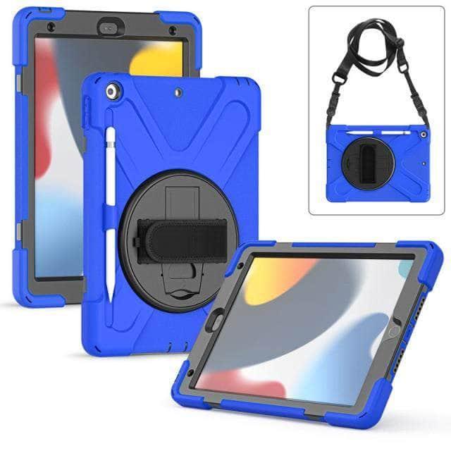 CaseBuddy Australia Casebuddy Blue iPad 9 A2603 A2604 Heavy Duty Rugged Neck Trap Cover