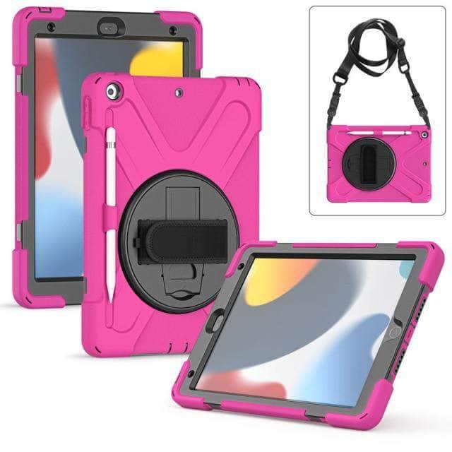 CaseBuddy Australia Casebuddy Rose Red iPad 9 A2603 A2604 Heavy Duty Rugged Neck Trap Cover