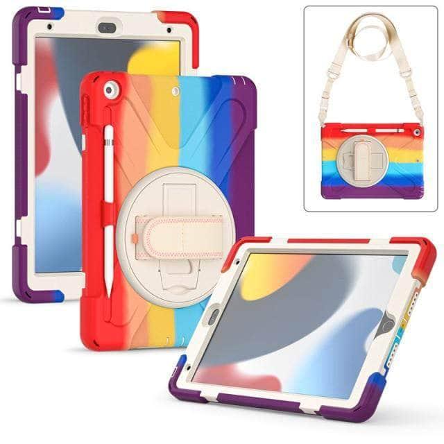 CaseBuddy Australia Casebuddy Colorful Red iPad 9 A2603 A2604 Heavy Duty Rugged Neck Trap Cover