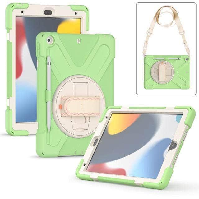 CaseBuddy Australia Casebuddy Matcha green iPad 9 A2603 A2604 Heavy Duty Rugged Neck Trap Cover