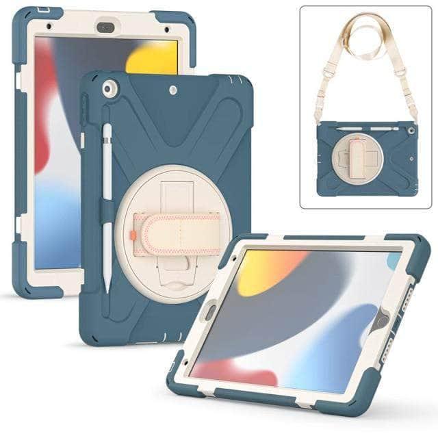 CaseBuddy Australia Casebuddy Cornflower blue iPad 9 A2603 A2604 Heavy Duty Rugged Neck Trap Cover