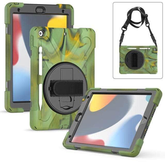 CaseBuddy Australia Casebuddy Camouflage iPad 9 A2603 A2604 Heavy Duty Rugged Neck Trap Cover
