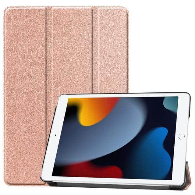 CaseBuddy Australia Casebuddy Rose Gold / For 10.2 9th 2021 iPad 9 Leather Tri-fold Smart Cover