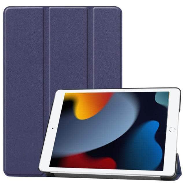 CaseBuddy Australia Casebuddy Dark Blue / For 10.2 9th 2021 iPad 9 Leather Tri-fold Smart Cover