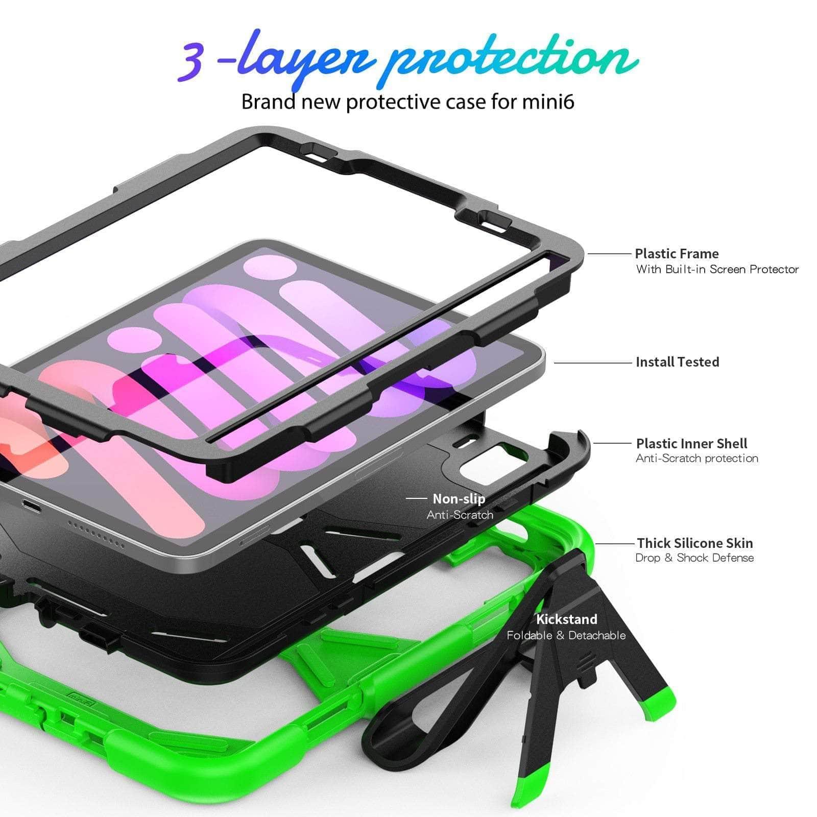 CaseBuddy Australia Casebuddy iPad Mini 6 Shockproof Anti-fall Protective Rugged Case
