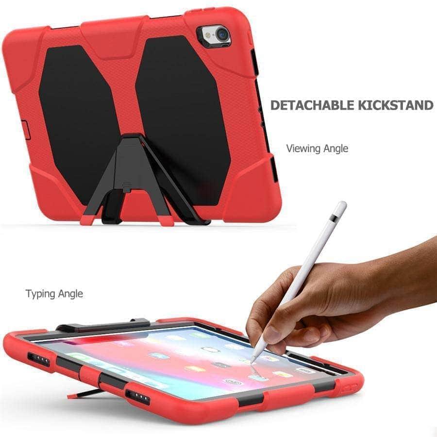 CaseBuddy Casebuddy iPad Pro 11" (2018) A1980 Military Heavy Duty Silicone PC Rugged Stand Case