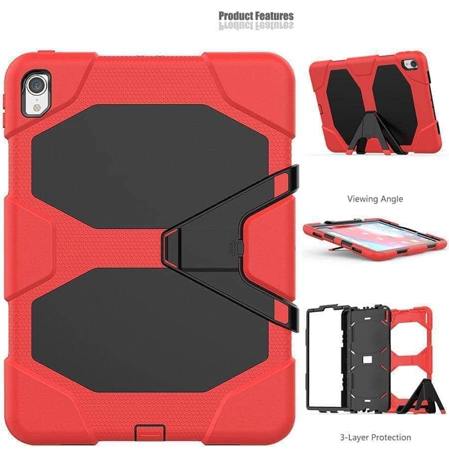 CaseBuddy Casebuddy iPad Pro 11" (2018) A1980 Military Heavy Duty Silicone PC Rugged Stand Case