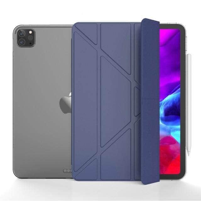 CaseBuddy Australia Casebuddy Dark Blue / For Pro 11 2020 iPad Pro 11 (2020) Multi-Fold Leather Smart Cover