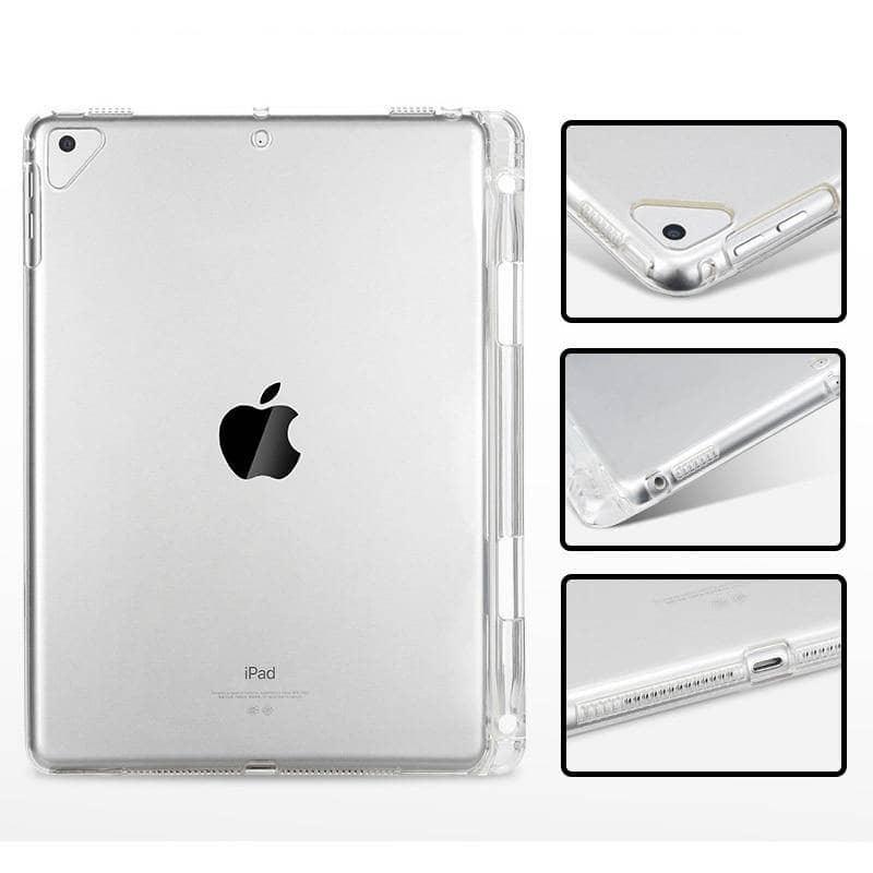 iPad Pro 11 Clear Crystal Transparent Soft TPU Pen Holder Case - CaseBuddy
