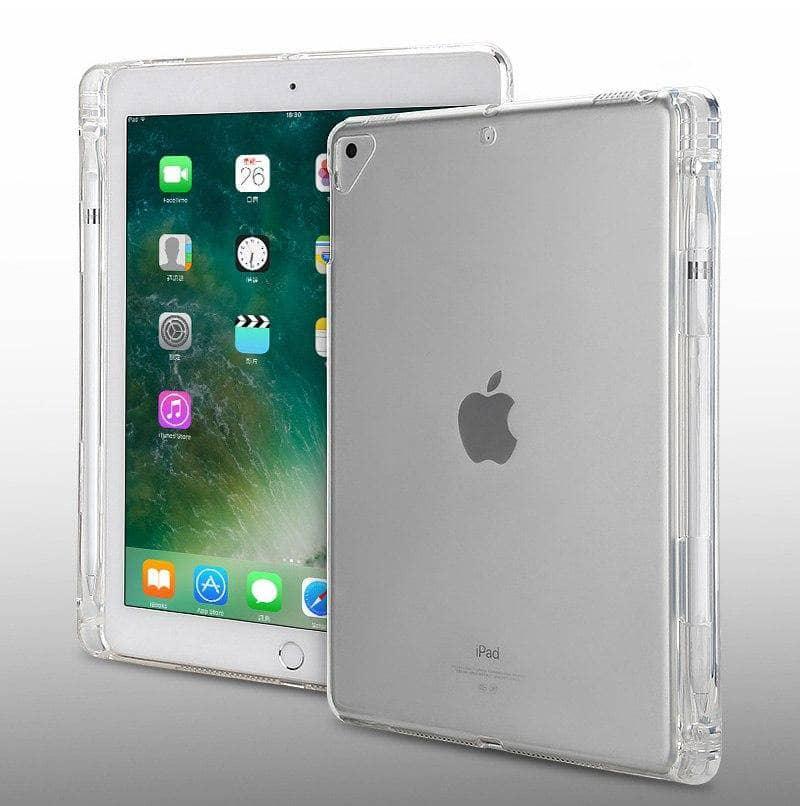 iPad Pro 11 Clear Crystal Transparent Soft TPU Pen Holder Case - CaseBuddy
