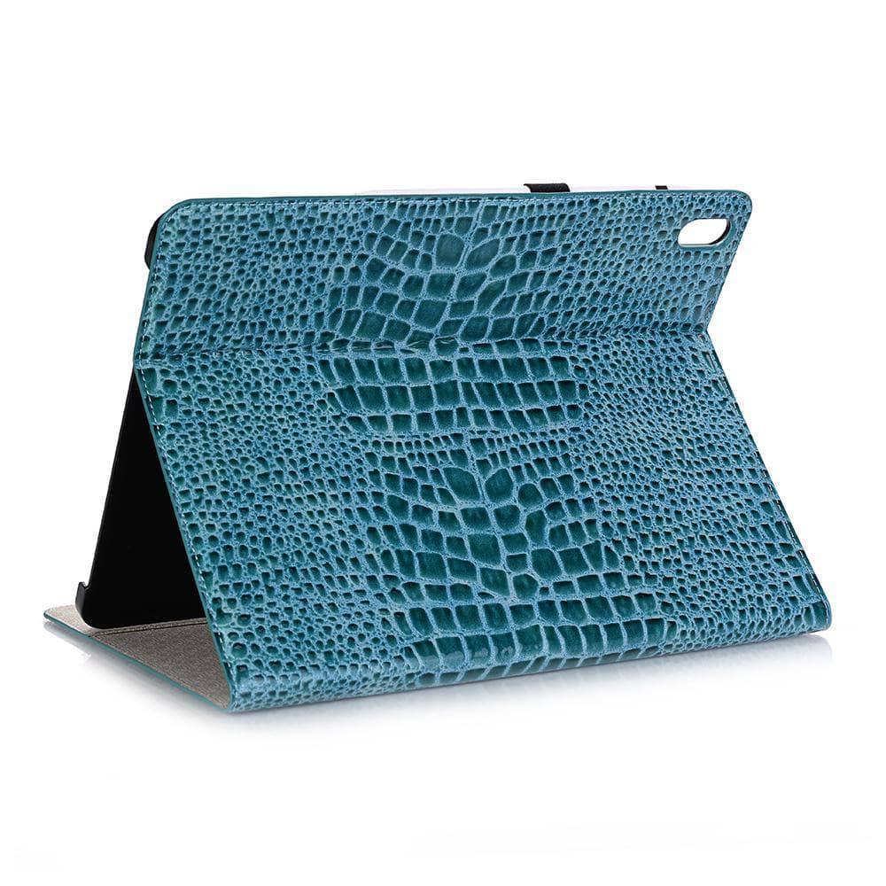 iPad Pro 12.9 2018 Cover Premium Leather Look Crocodile Pattern Smart Awake Sleep Pencil Holder - CaseBuddy
