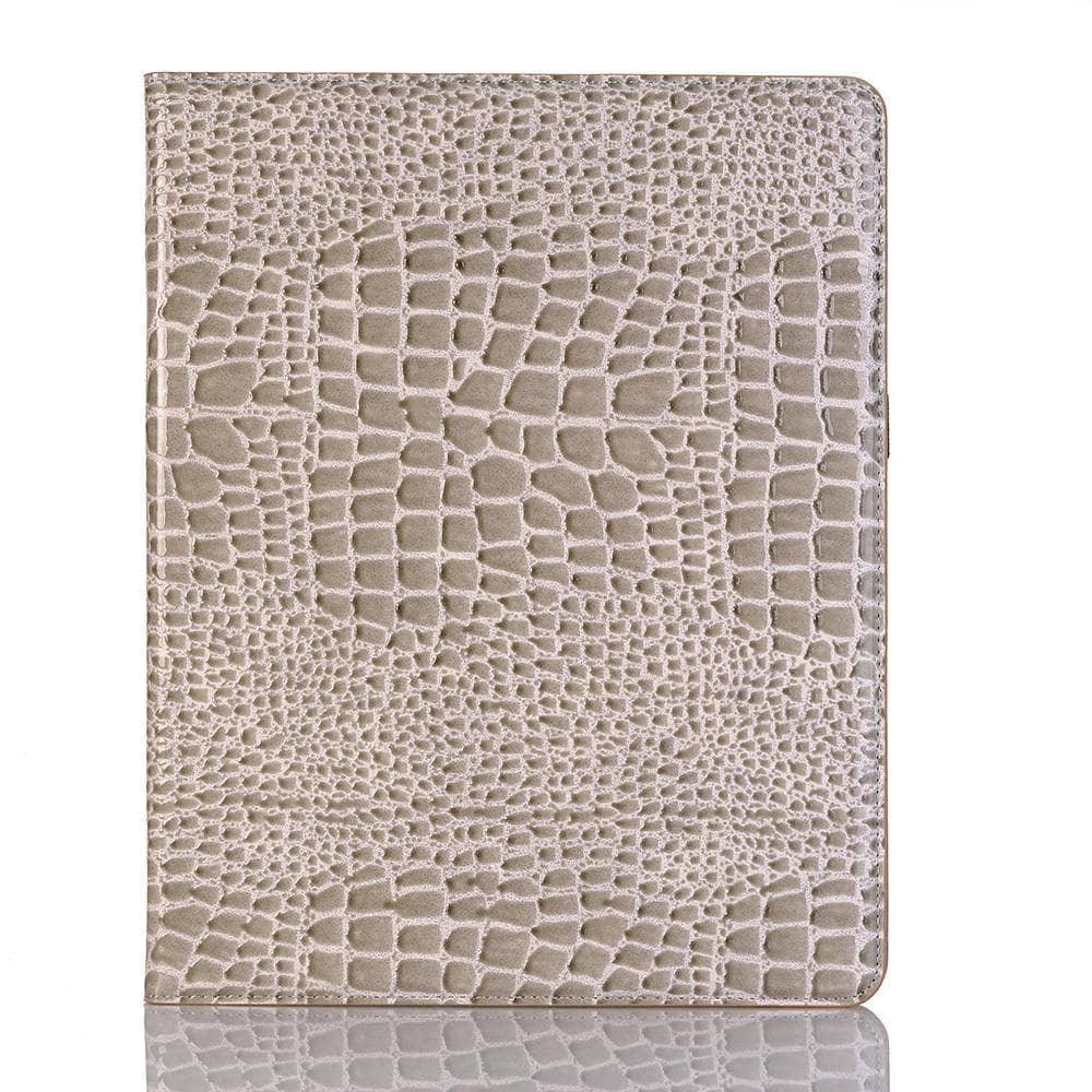iPad Pro 12.9 2018 Cover Premium Leather Look Crocodile Pattern Smart Awake Sleep Pencil Holder - CaseBuddy