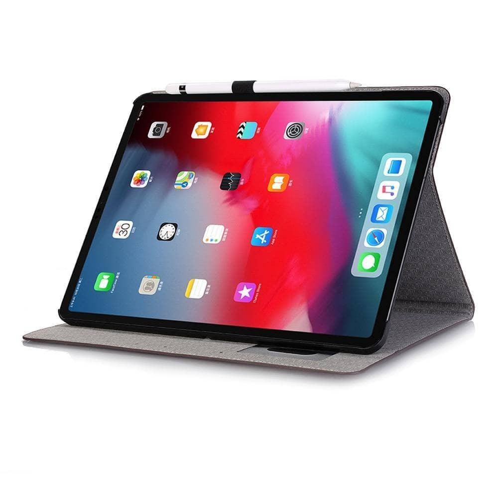 iPad Pro 12.9 2018 Cover Premium Leather Look Crocodile Pattern Smart Awake Sleep Pencil Holder - CaseBuddy