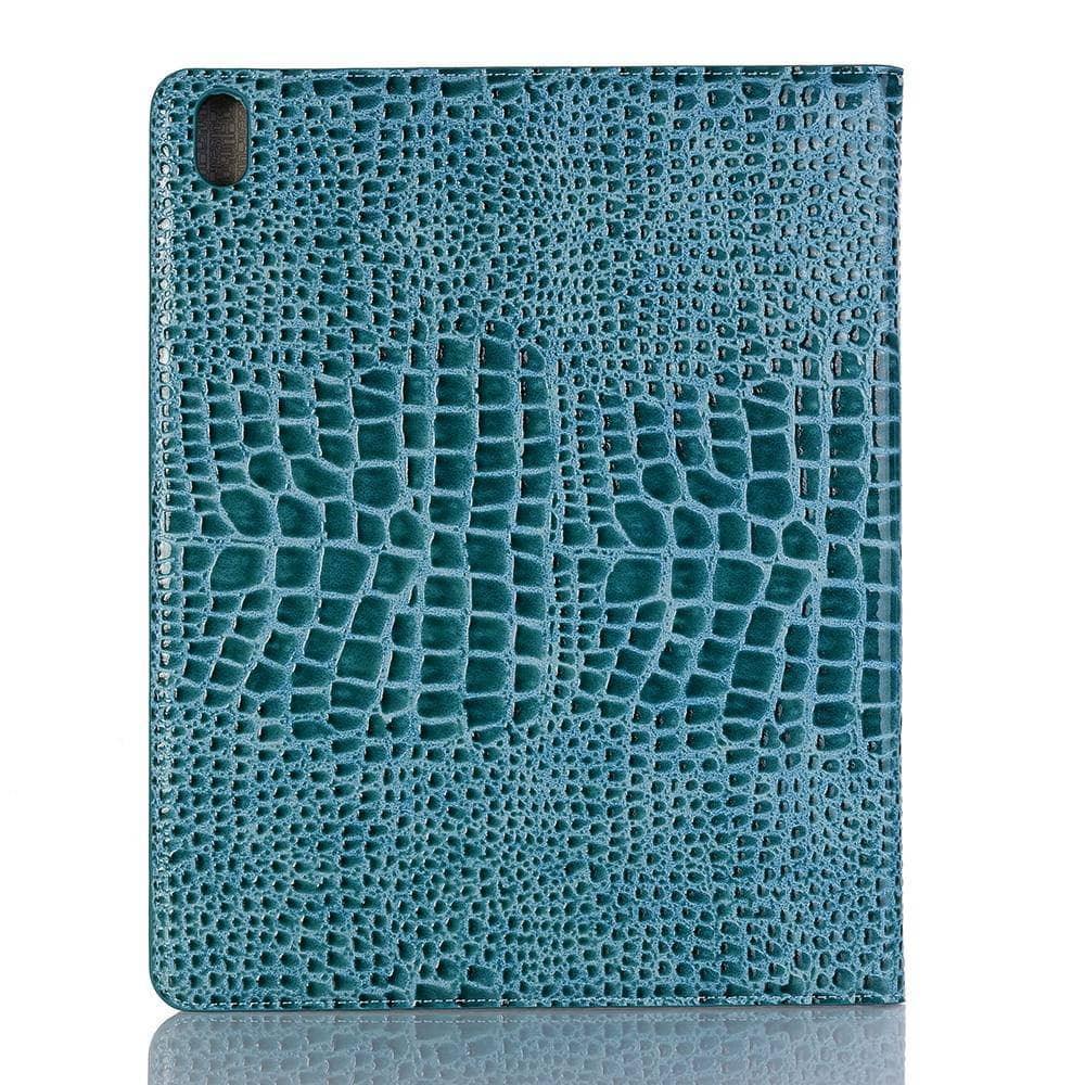 iPad Pro 12.9 2018 Cover Premium Leather Look Crocodile Pattern Smart Awake Sleep Pencil Holder - CaseBuddy