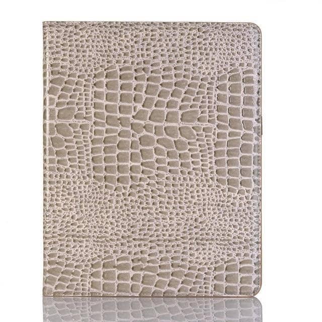 iPad Pro 12.9 2018 Cover Premium Leather Look Crocodile Pattern Smart Awake Sleep Pencil Holder - CaseBuddy