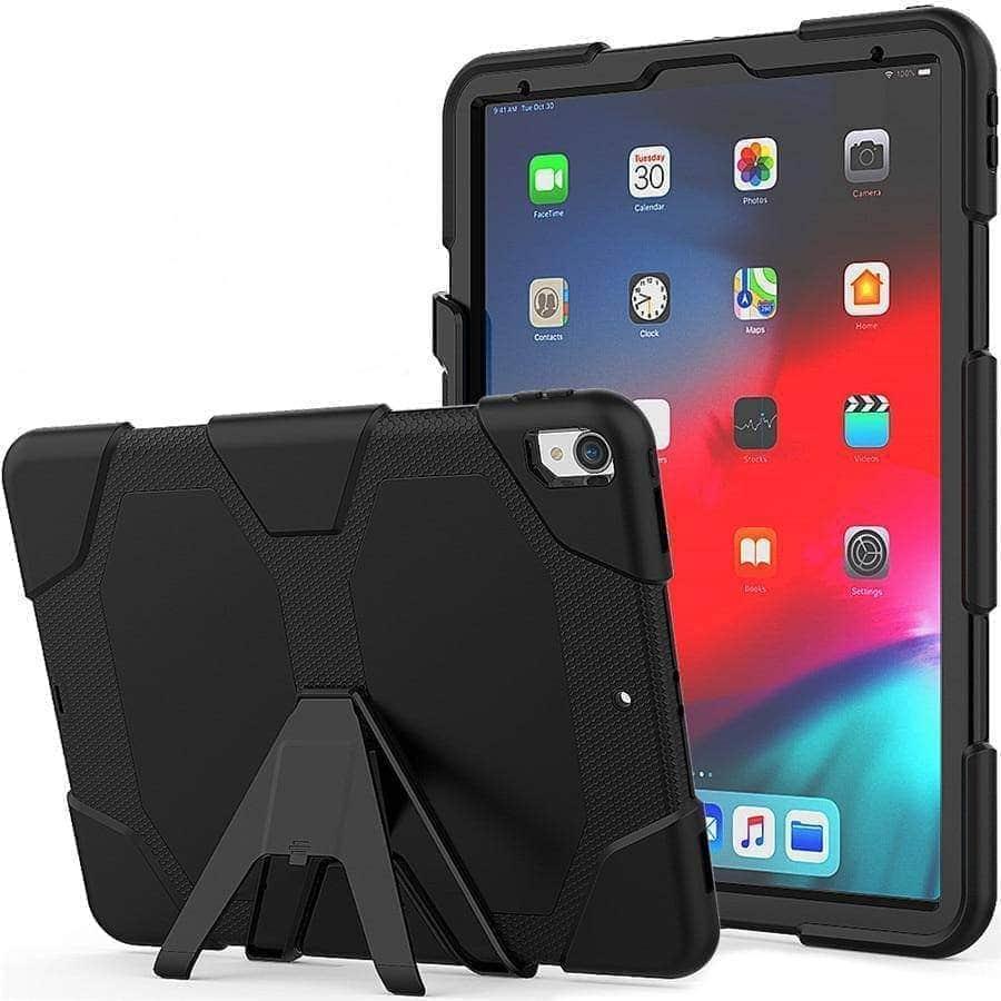 CaseBuddy Casebuddy iPad Pro 12.9 (2018) Shockproof Hard Military Heavy Duty Silicone Rugged Stand Protective Case