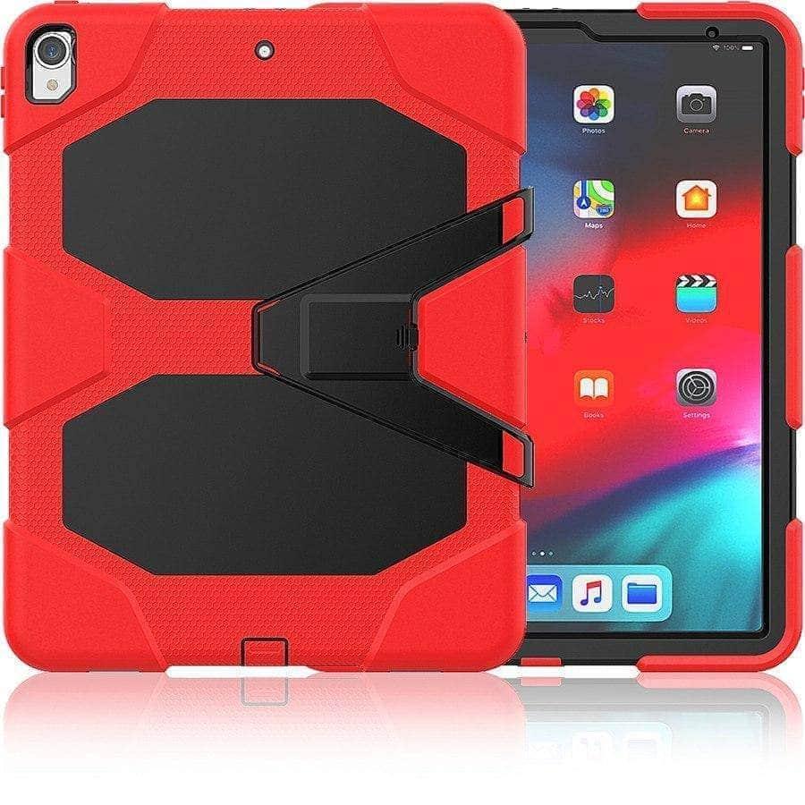 CaseBuddy Casebuddy iPad Pro 12.9 (2018) Shockproof Hard Military Heavy Duty Silicone Rugged Stand Protective Case