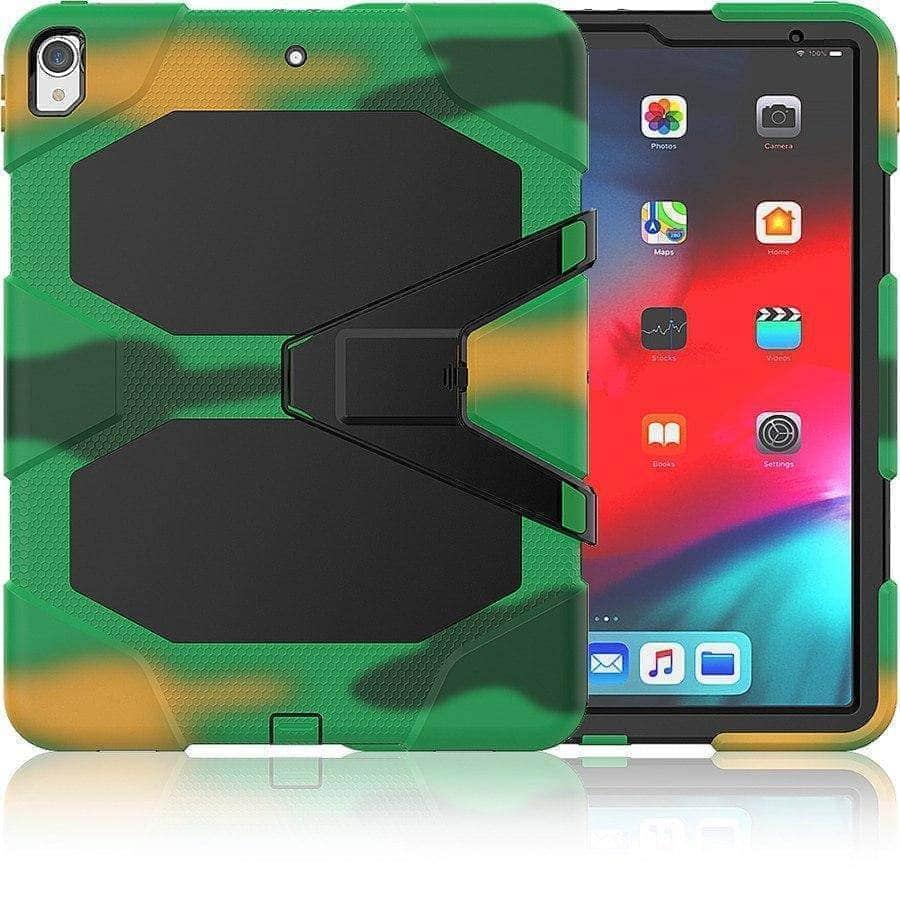 CaseBuddy Casebuddy iPad Pro 12.9 (2018) Shockproof Hard Military Heavy Duty Silicone Rugged Stand Protective Case