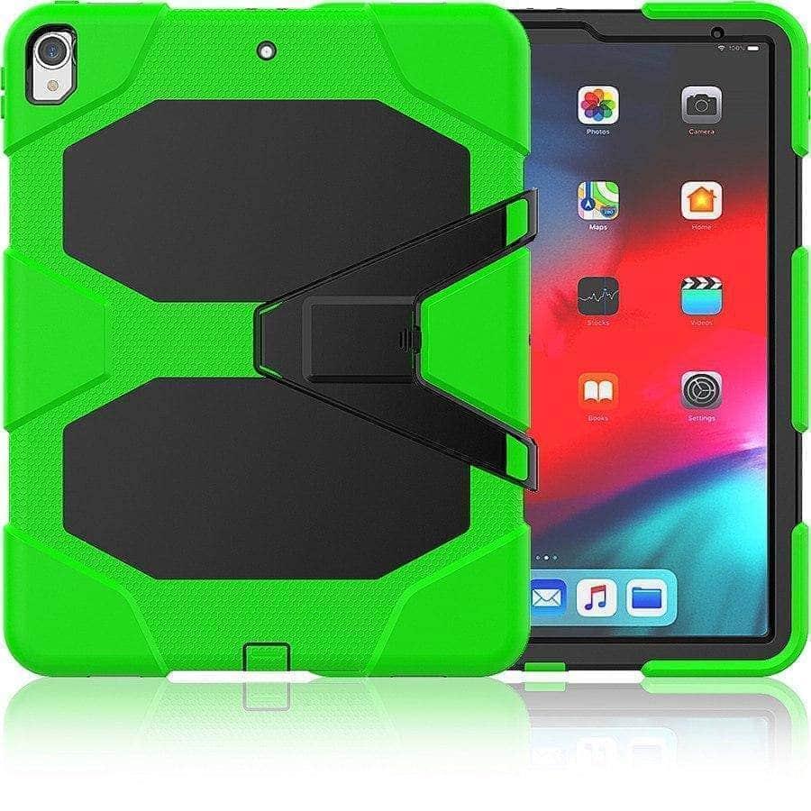 CaseBuddy Casebuddy iPad Pro 12.9 (2018) Shockproof Hard Military Heavy Duty Silicone Rugged Stand Protective Case