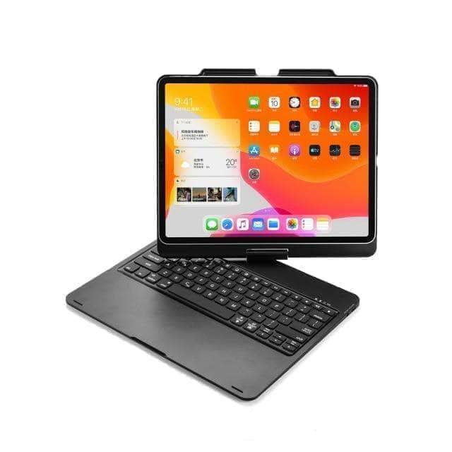CaseBuddy Australia Casebuddy Black iPad Pro 12.9 2020 2018 360 Degree LED Backlight Wireless Bluetooth Keyboard Case