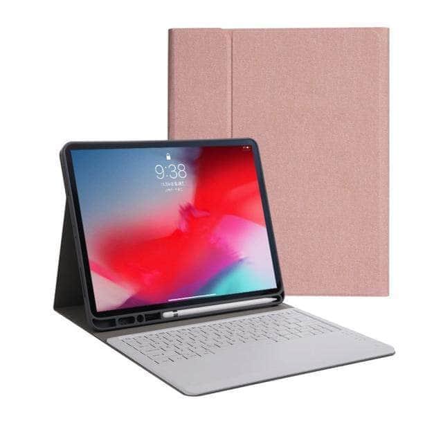 CaseBuddy Australia Casebuddy Rose Gold iPad Pro 12.9 2020 Slim Bluetooth Keyboard Tablet Case Pen Holder