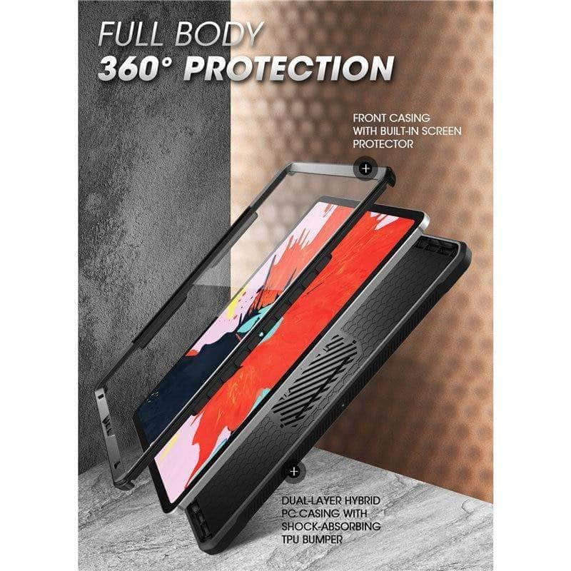 CaseBuddy Australia Casebuddy Black iPad Pro 12.9 (2020) SUPCASE UB Pencil Charging Built-in Screen Protector Full-Body Rugged Case
