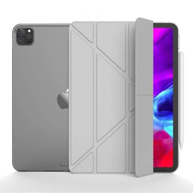 CaseBuddy Australia Casebuddy gray / For Pro 12.9 2021 iPad Pro 12.9 (2021) Multi-Fold Leather Smart Cover