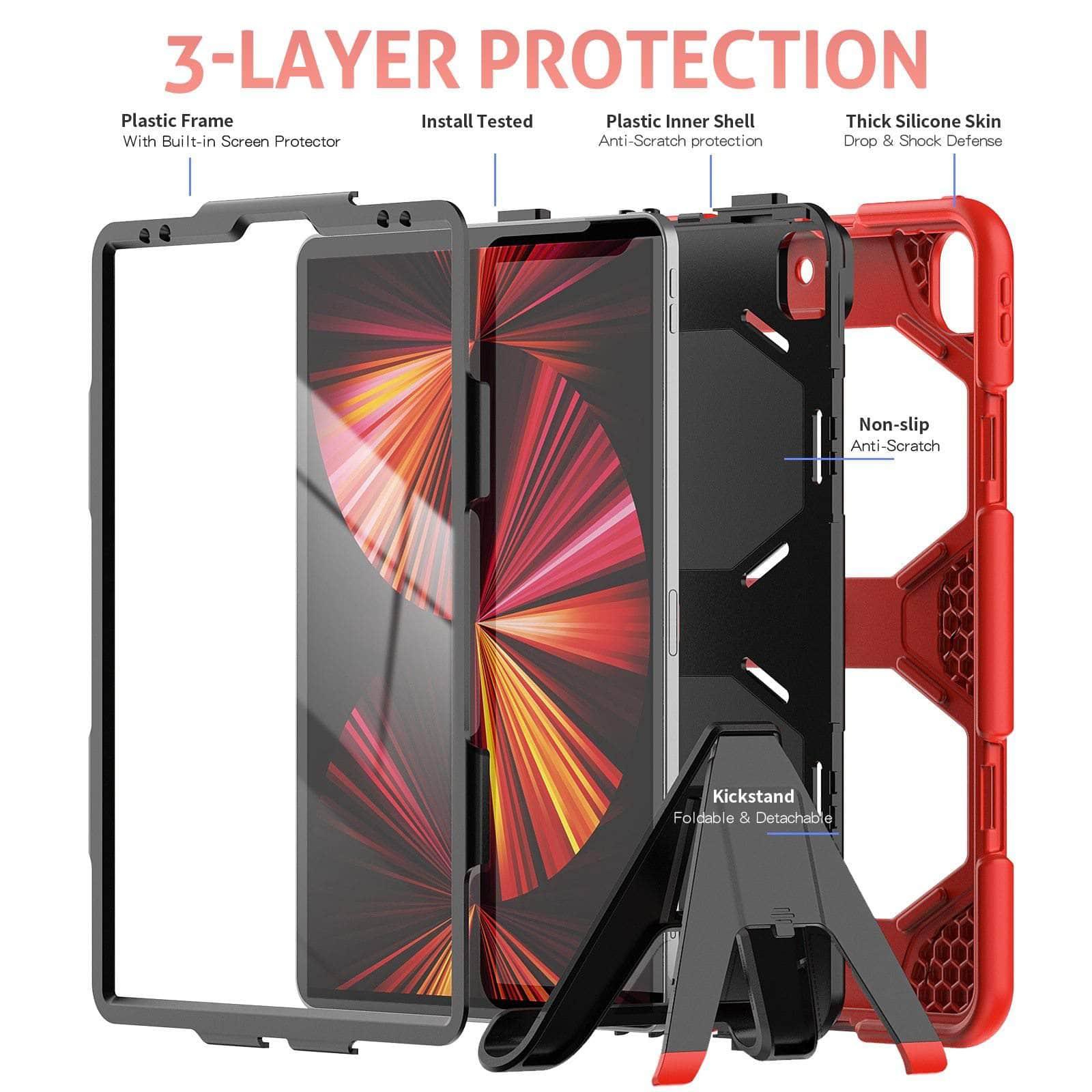CaseBuddy Australia Casebuddy iPad Pro 12.9 2021 Tough Box Shockproof Thick Silicone Rugged Cover