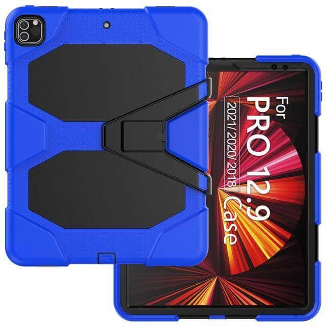 CaseBuddy Australia Casebuddy Blue iPad Pro 12.9 2021 Tough Box Shockproof Thick Silicone Rugged Cover