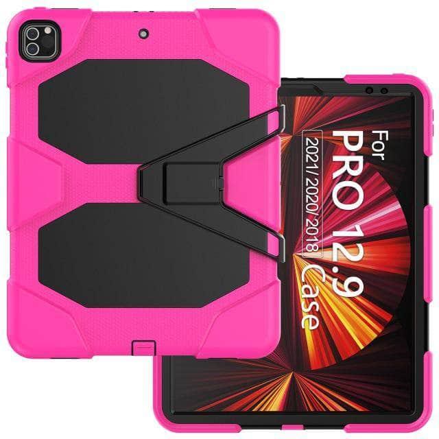 CaseBuddy Australia Casebuddy Rose Red iPad Pro 12.9 2021 Tough Box Shockproof Thick Silicone Rugged Cover