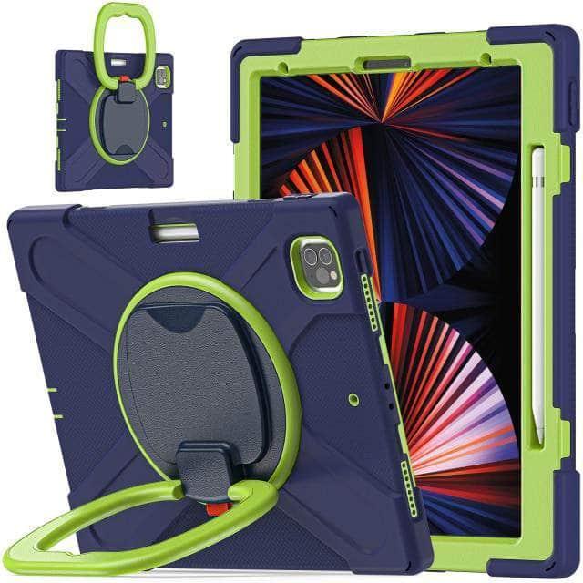 CaseBuddy Australia Casebuddy NavyBlue Lime / For iPadPro12.9 2021 iPad Pro 12.9 Shockproof Armor Heavy Protective Rugged Case