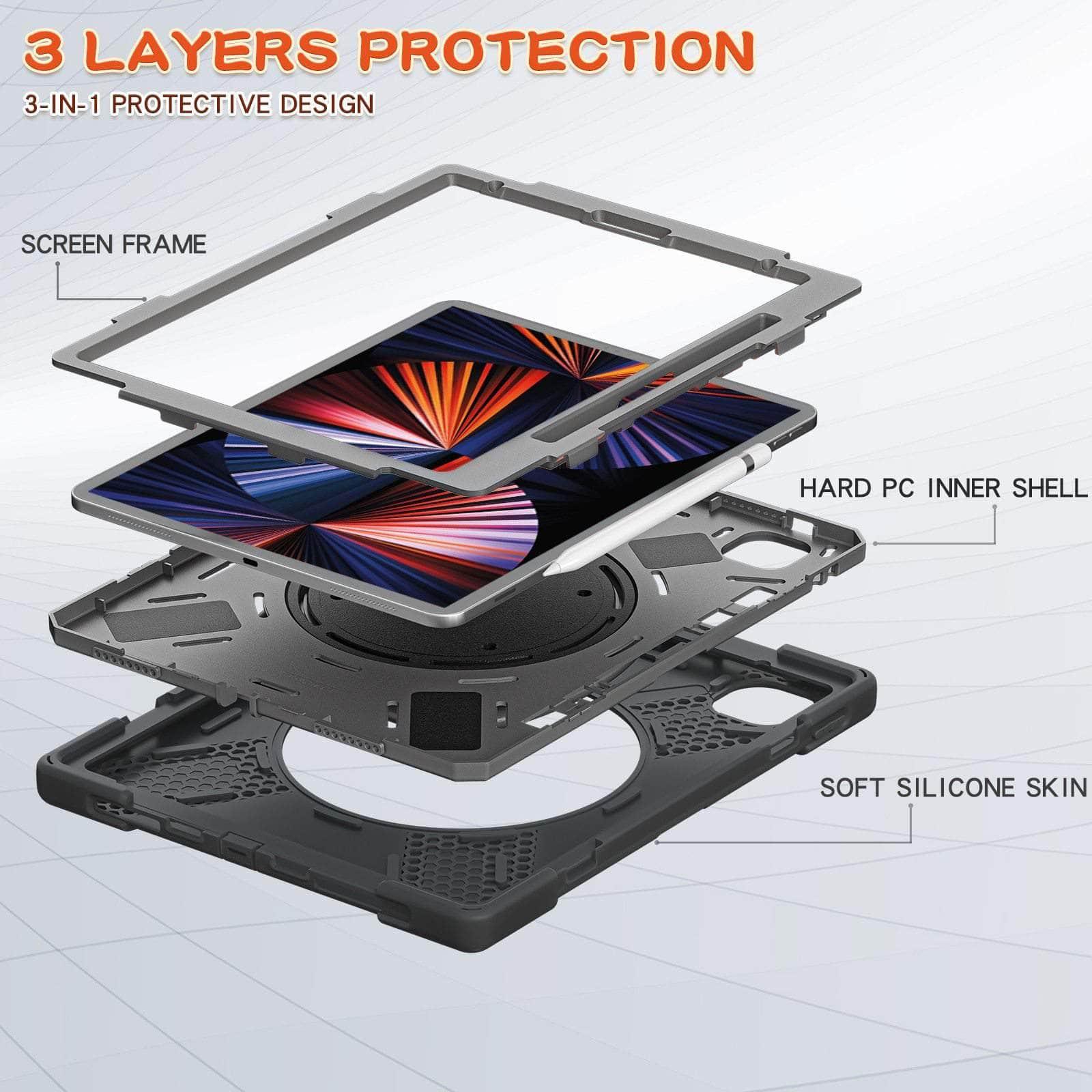 CaseBuddy Australia Casebuddy iPad Pro 12.9 Shockproof Armor Heavy Protective Rugged Case