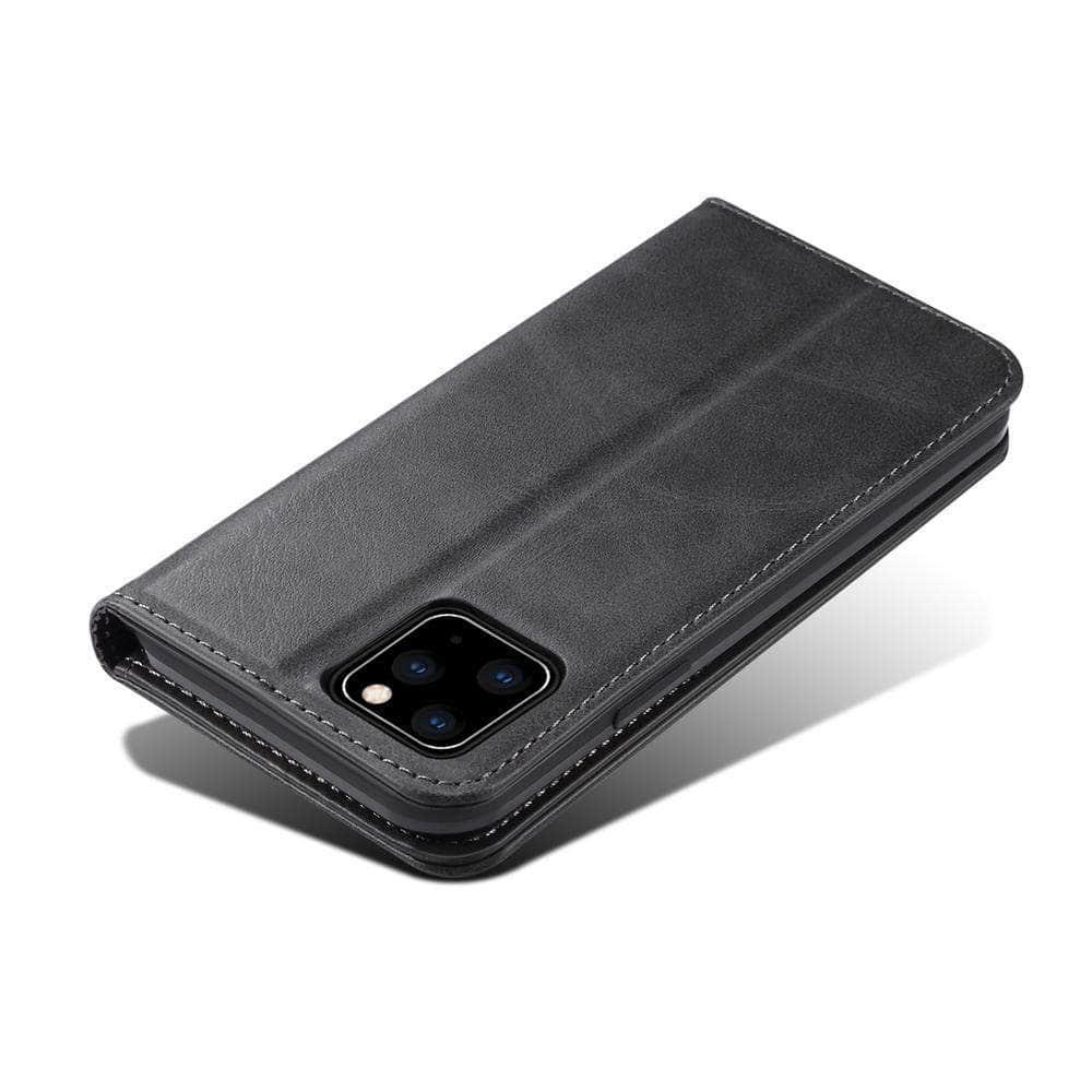 iPhone 11 Pro Max PU Leather Flip Stand Wallet Shockproof Case - CaseBuddy