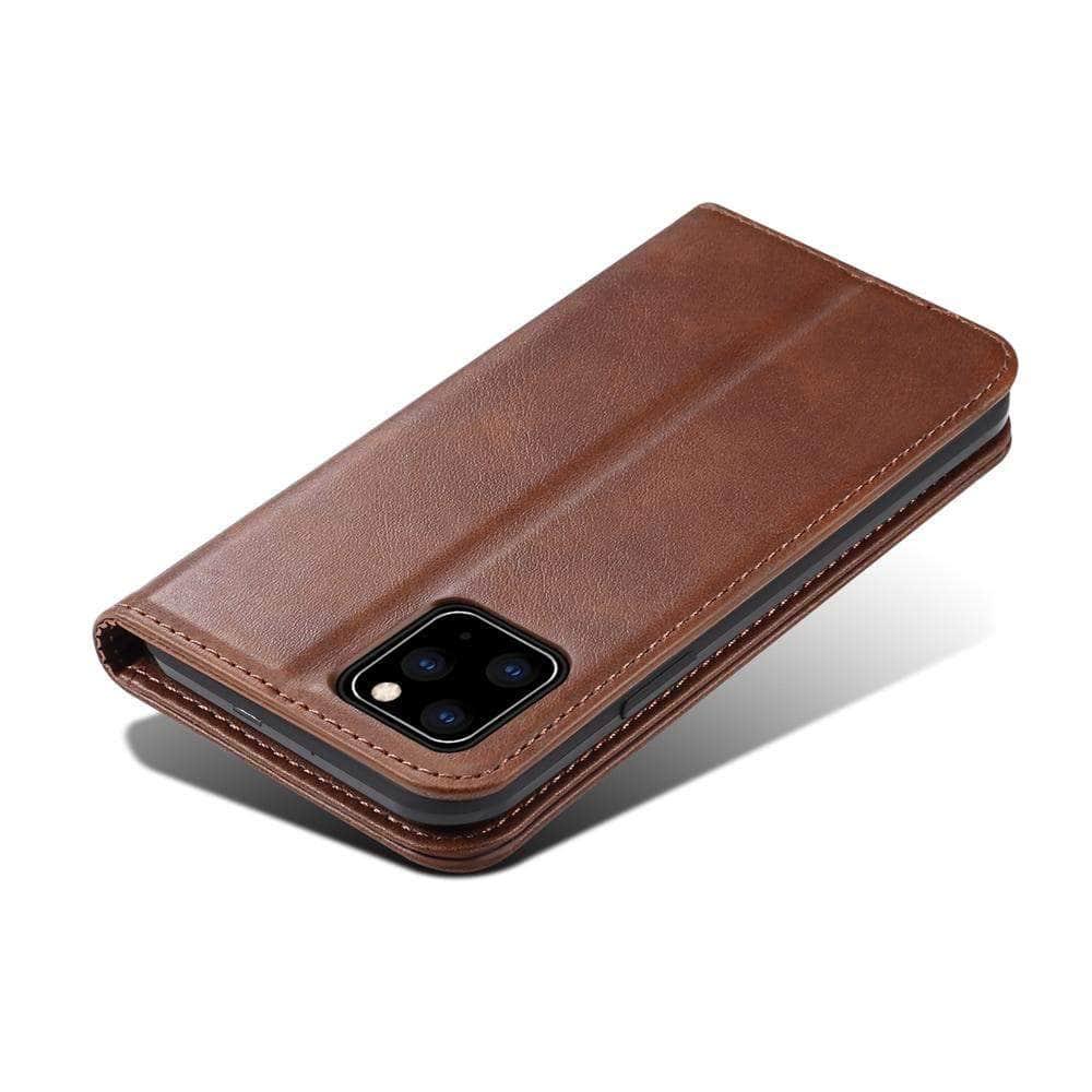 iPhone 11 Pro Max PU Leather Flip Stand Wallet Shockproof Case - CaseBuddy