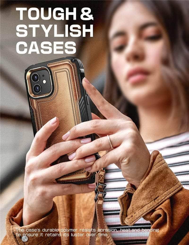 CaseBuddy Australia Casebuddy iPhone 12 6.1 inch SUPCASE UB Royal Full-Body Rugged Leather Case
