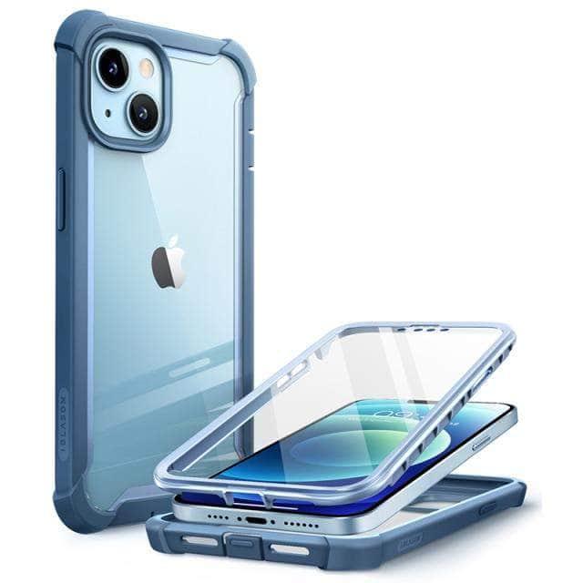 CaseBuddy Australia Casebuddy PC + TPU / Azure iPhone 13 I-BLASON Ares Dual Layer Rugged Clear Bumper
