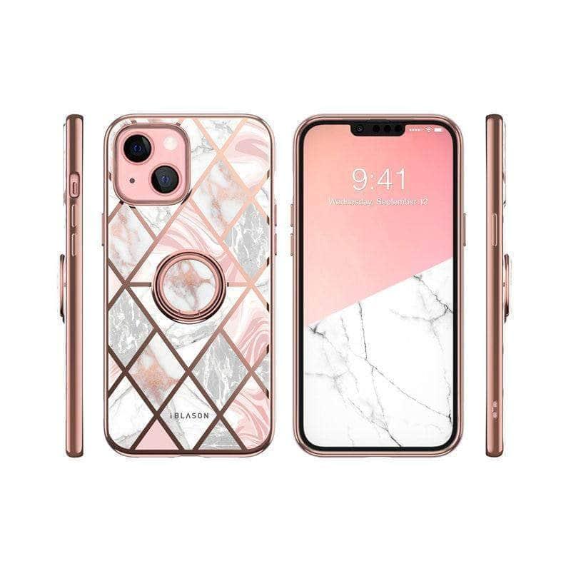 CaseBuddy Australia Casebuddy iPhone 13 I-BLASON Cosmo Snap Marble Ring Holder Case