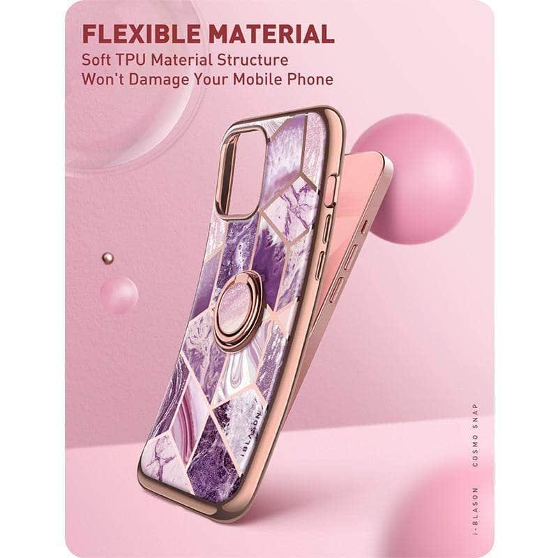 CaseBuddy Australia Casebuddy iPhone 13 I-BLASON Cosmo Snap Marble Ring Holder Case