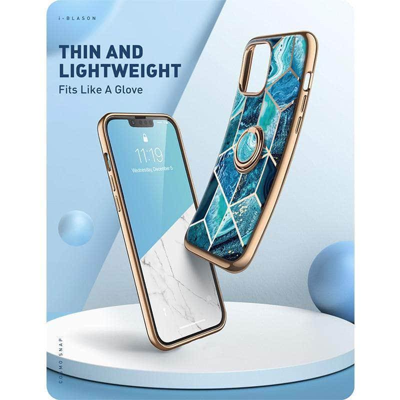 CaseBuddy Australia Casebuddy iPhone 13 I-BLASON Cosmo Snap Marble Ring Holder Case