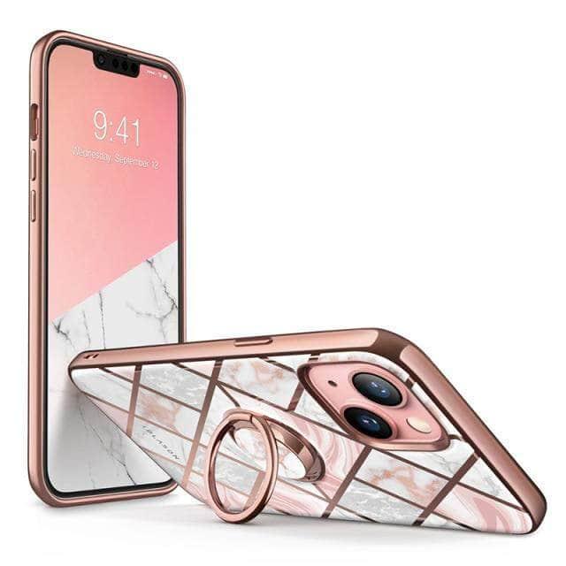 CaseBuddy Australia Casebuddy TPU / Marble iPhone 13 I-BLASON Cosmo Snap Marble Ring Holder Case