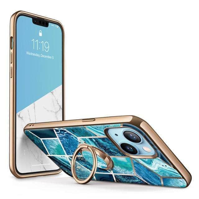 CaseBuddy Australia Casebuddy TPU / Ocean iPhone 13 I-BLASON Cosmo Snap Marble Ring Holder Case