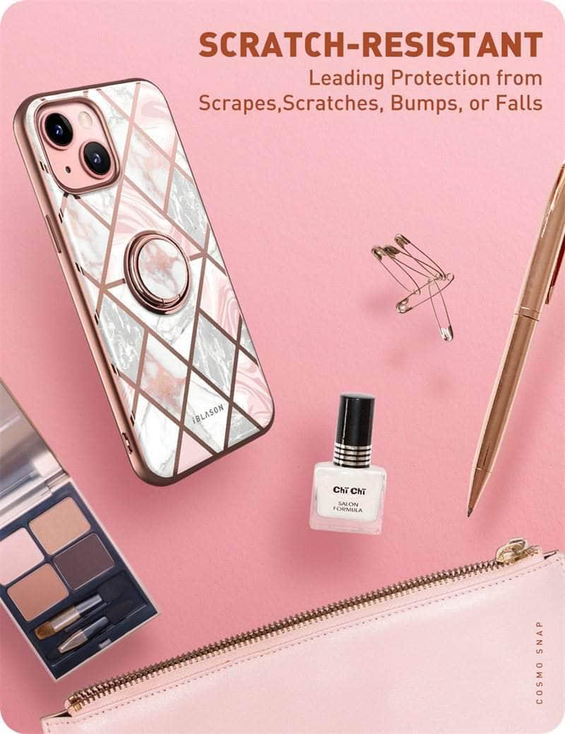 CaseBuddy Australia Casebuddy iPhone 13 I-BLASON Cosmo Snap Marble Ring Holder Case