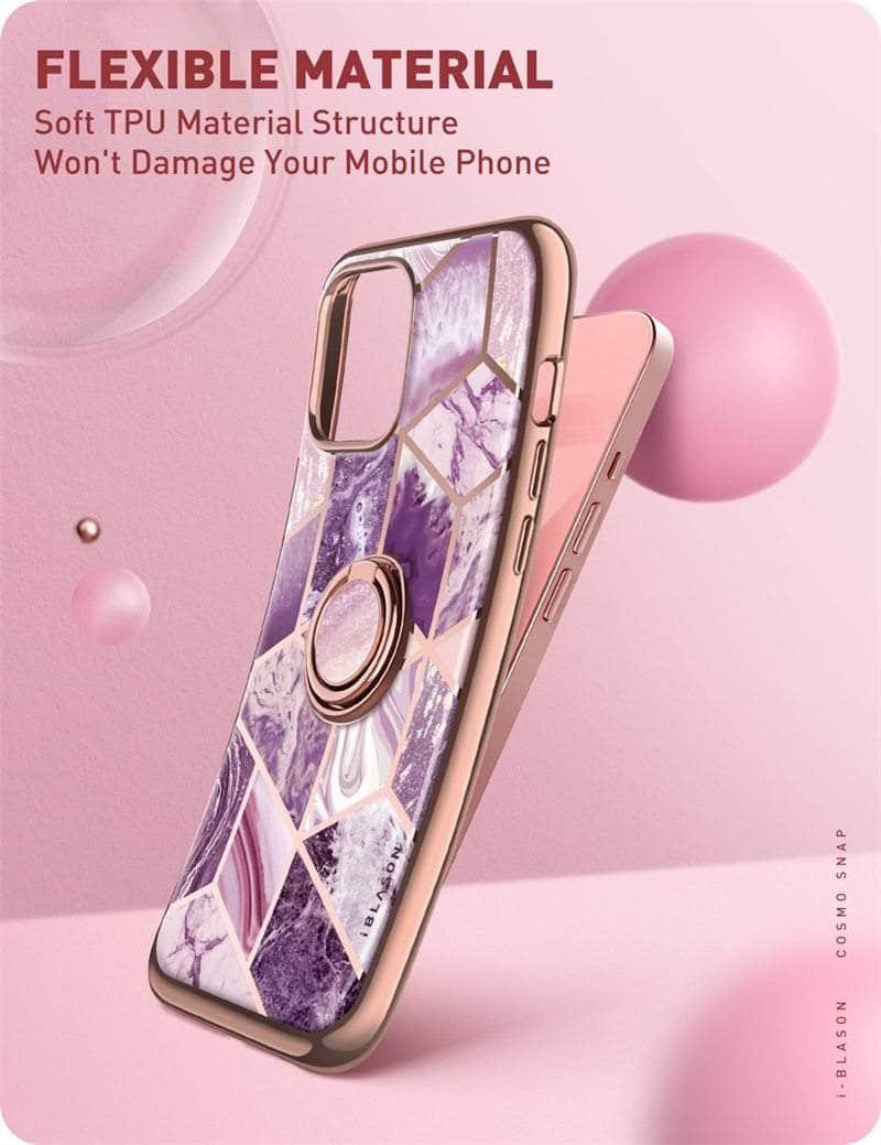 CaseBuddy Australia Casebuddy iPhone 13 I-BLASON Cosmo Snap Marble Ring Holder Case