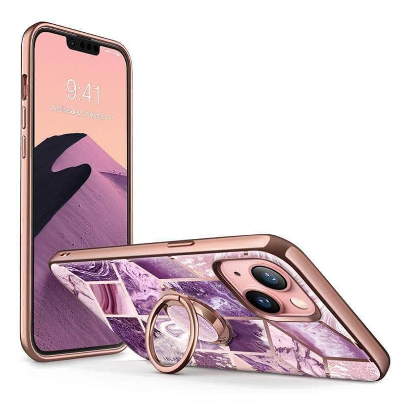 CaseBuddy Australia Casebuddy iPhone 13 I-BLASON Cosmo Snap Marble Ring Holder Case