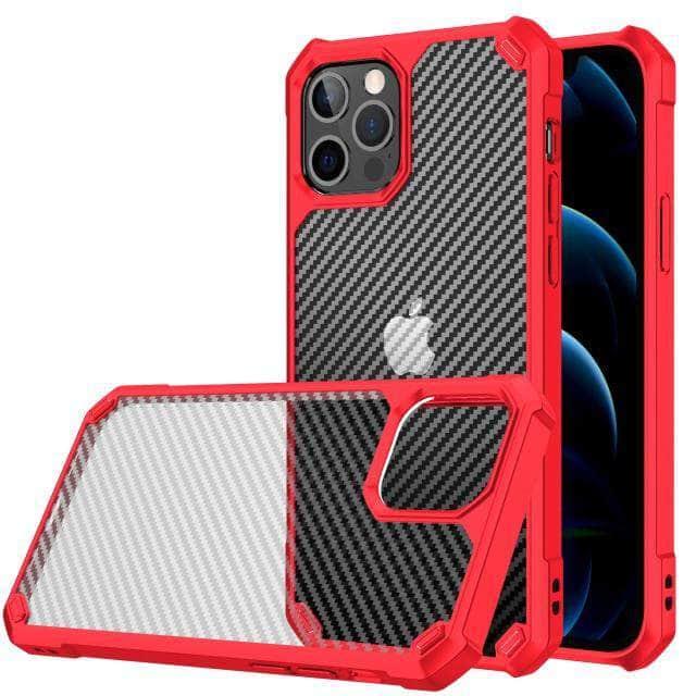 CaseBuddy Australia Casebuddy For iPhone 13 Mini / Red iPhone 13 Mini Airbag Carbon Fiber Shockproof Case