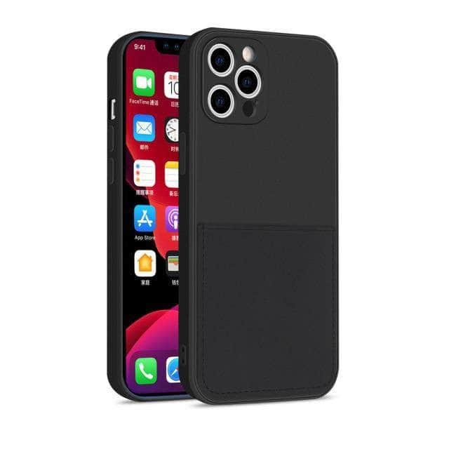 CaseBuddy Australia Casebuddy For iphone 13 Mini / Black iPhone 13 Mini Liquid Silicone Case With Card Holder