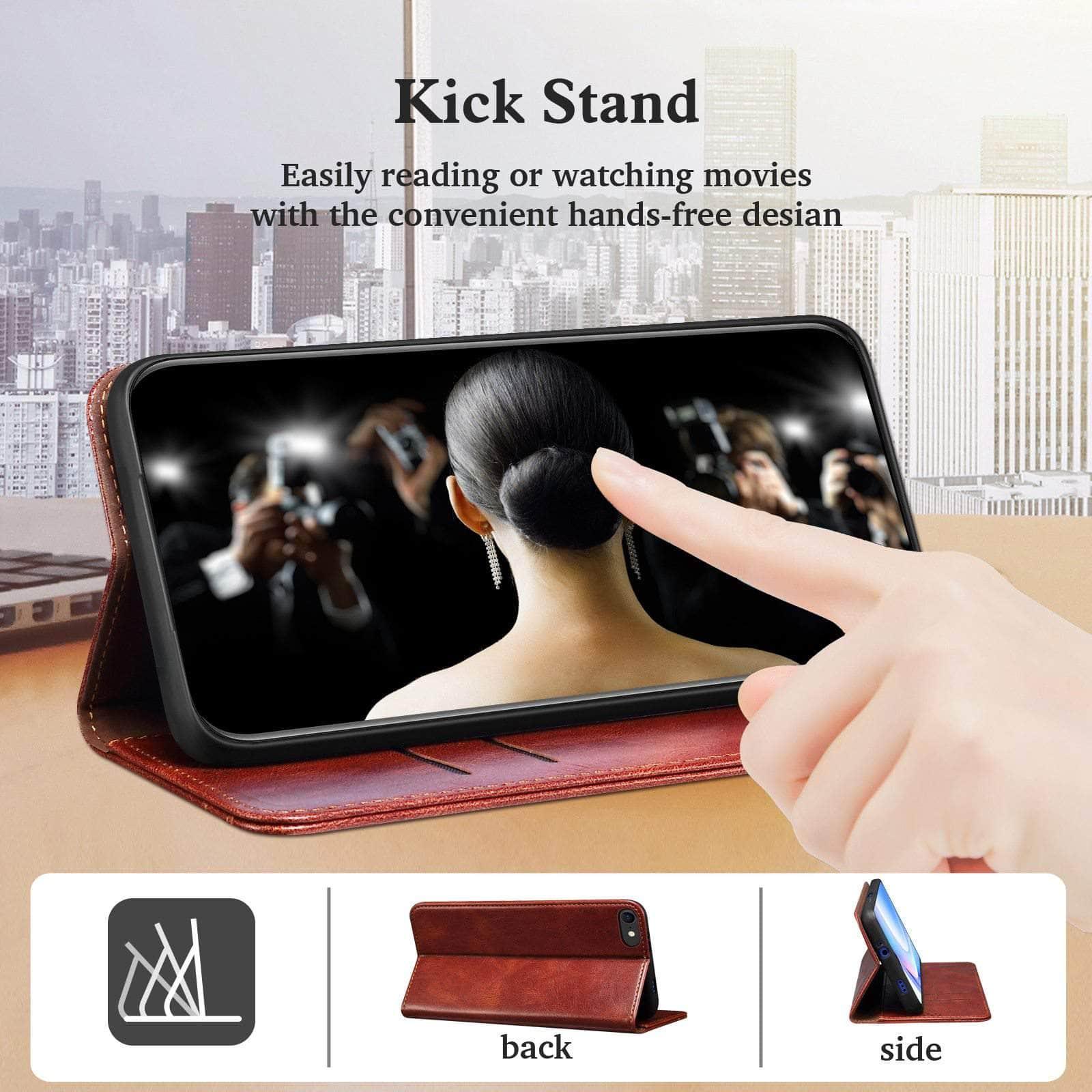 CaseBuddy Australia Casebuddy iPhone 13 Mini Stand Card Pocket Leather Soft Case