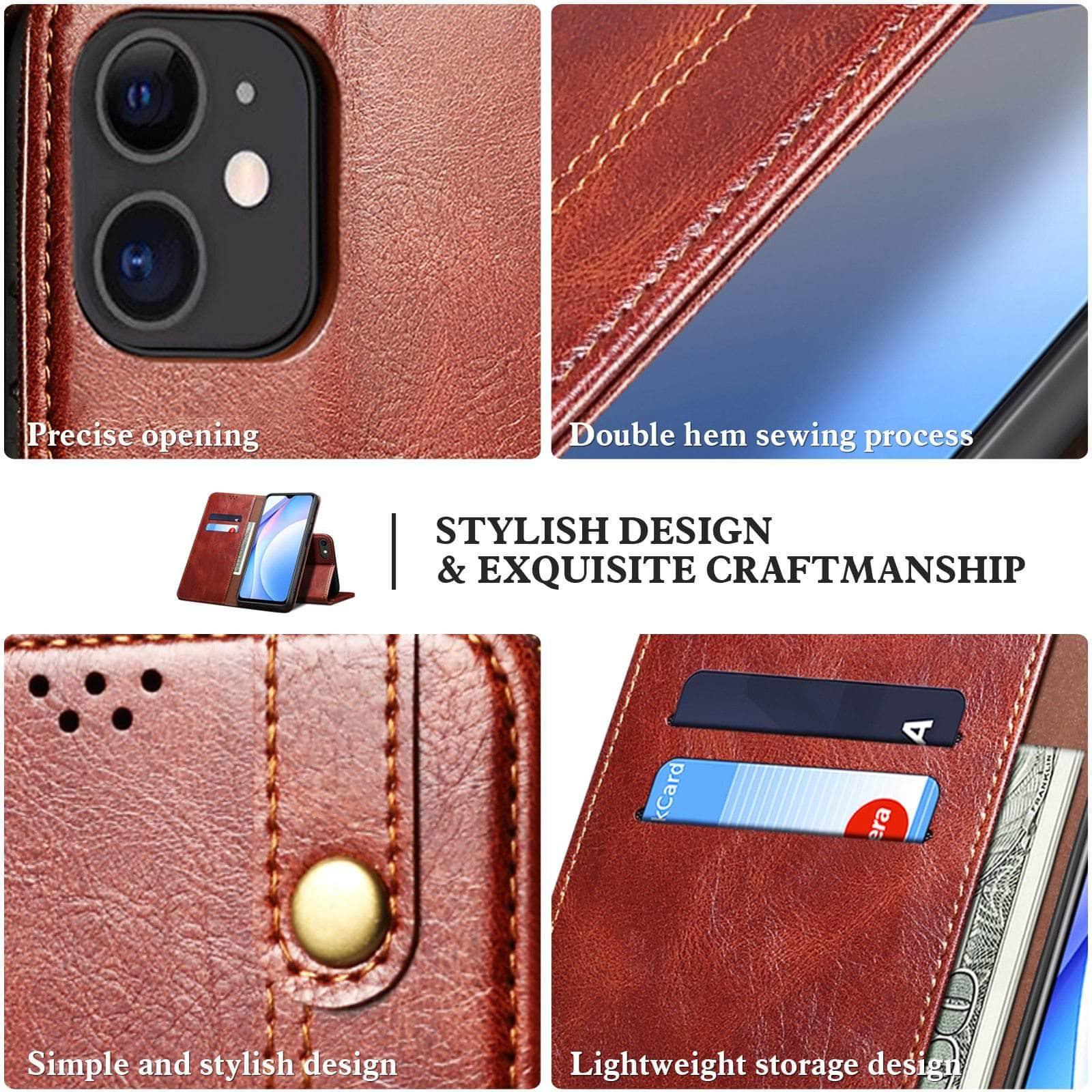 CaseBuddy Australia Casebuddy iPhone 13 Mini Stand Card Pocket Leather Soft Case